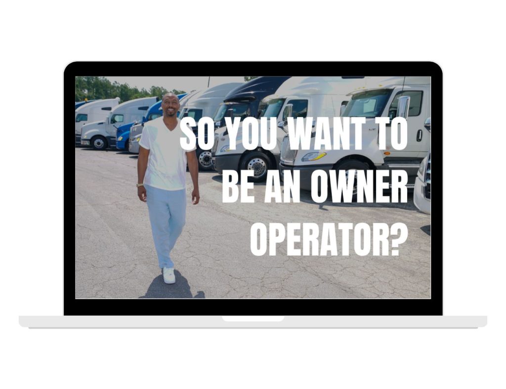 so you want to be an owner operator trucking course - mockup laptop